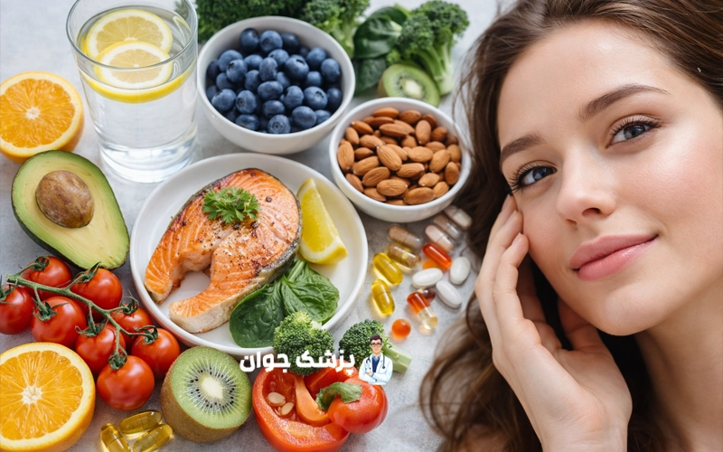  تغذیه، آبرسانی و ویتامین های موثر بر جوانی پوست